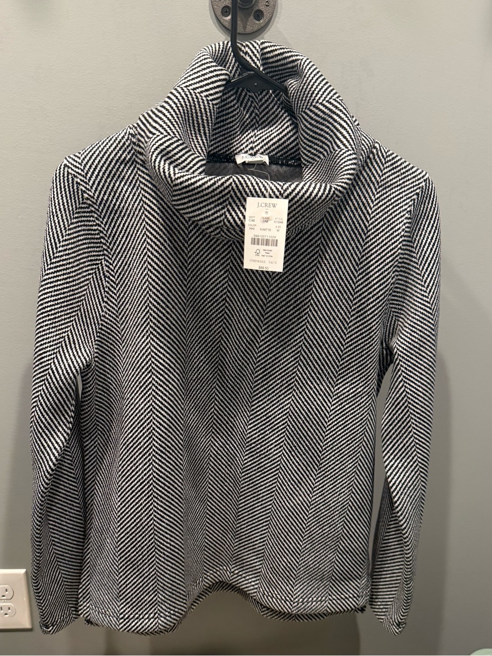 J. Crew cowl neck striped sweater new with tags